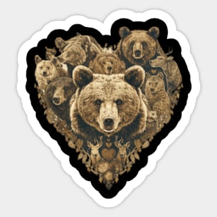 Grizzly Bear Timid Teds Sticker